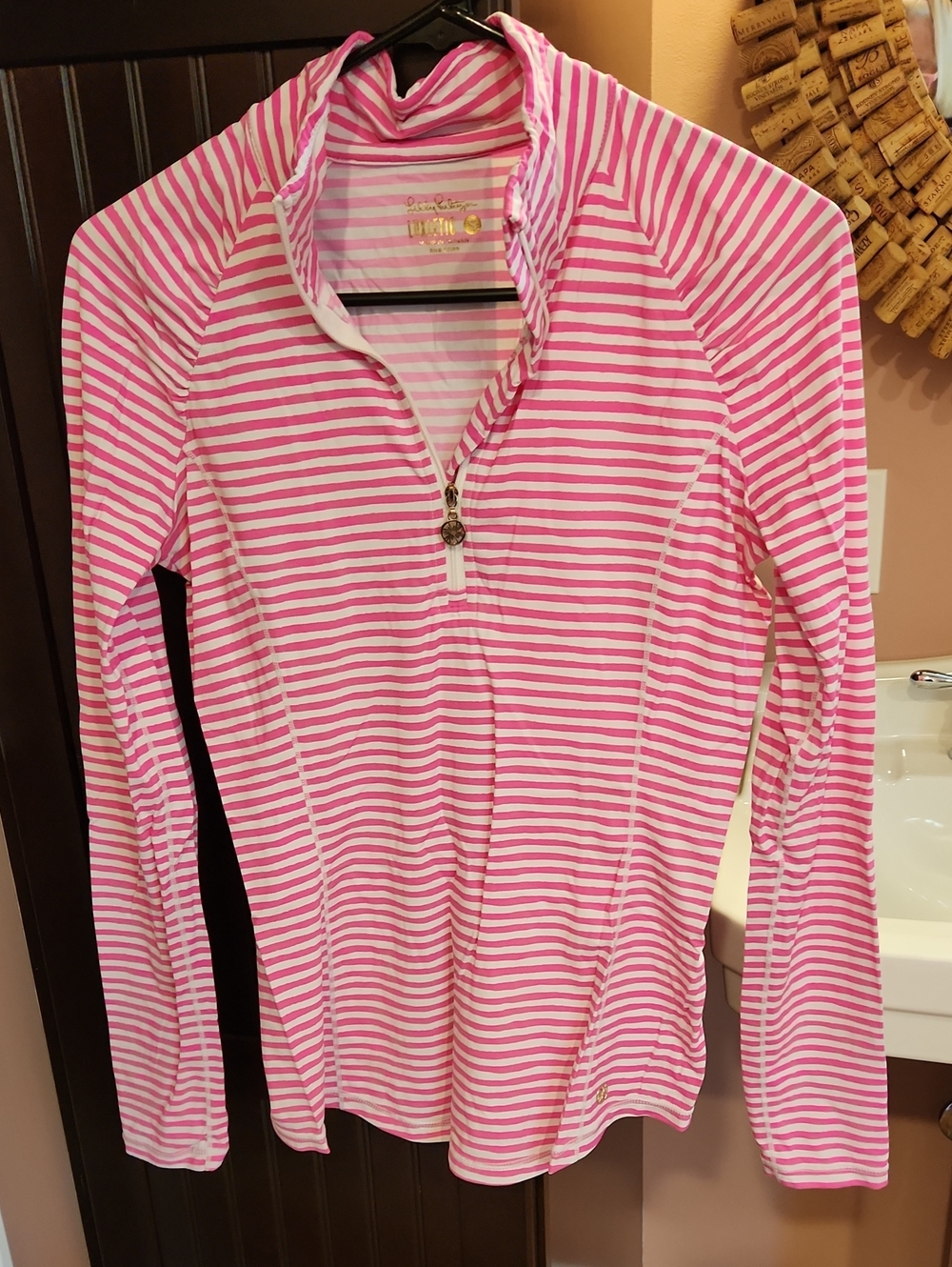 Lilly Pulitzer Pink and White Striped Pullover